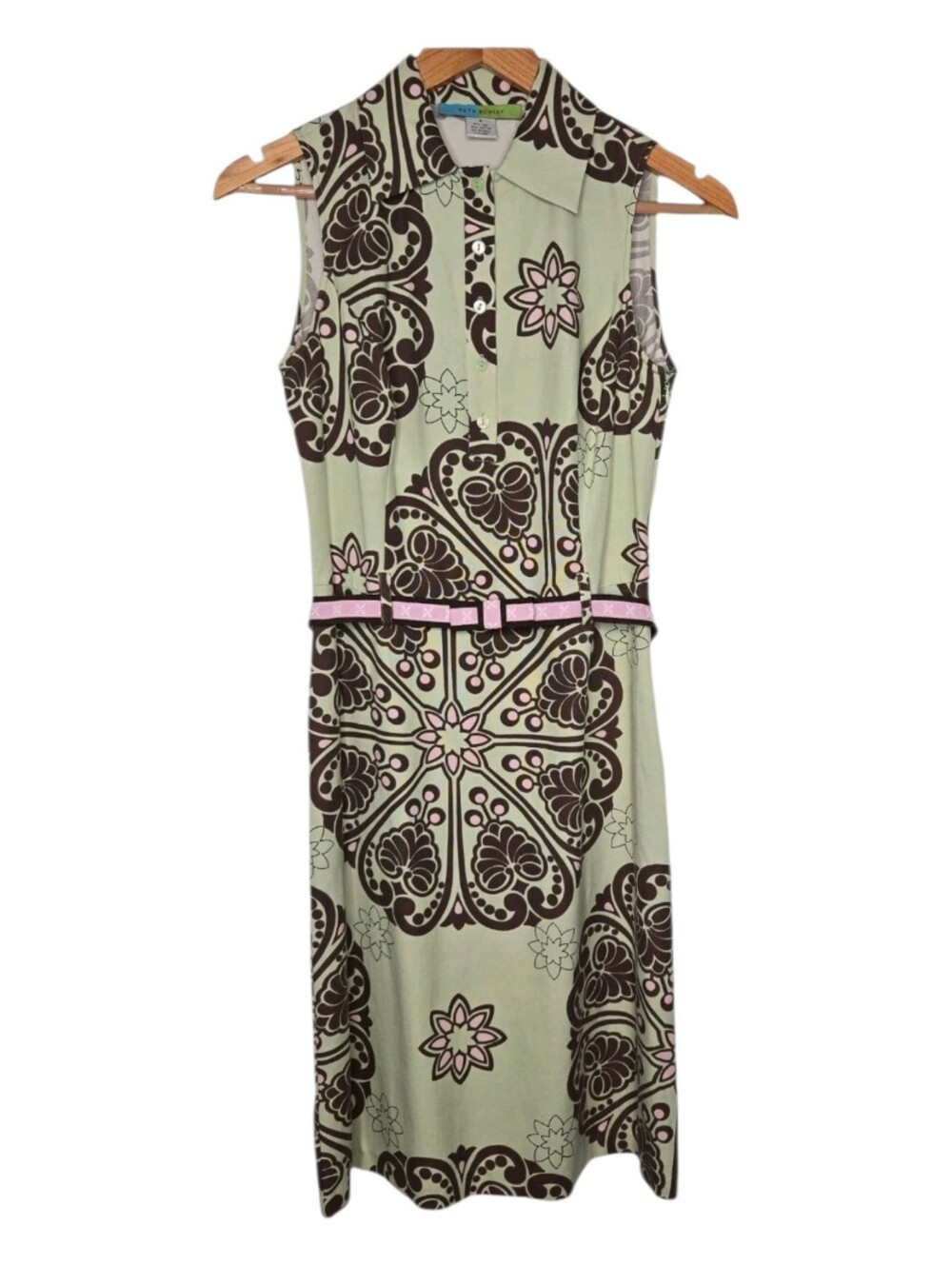 Beth Bowley Womens Mint Boraque Pink Floral Silk Blend Y2K Garden Party Dress 6